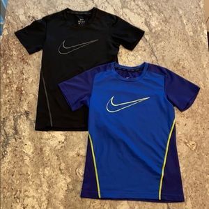 Nike Boys Med Dri-Fit shirts: Lot of 2 Blk/Blu